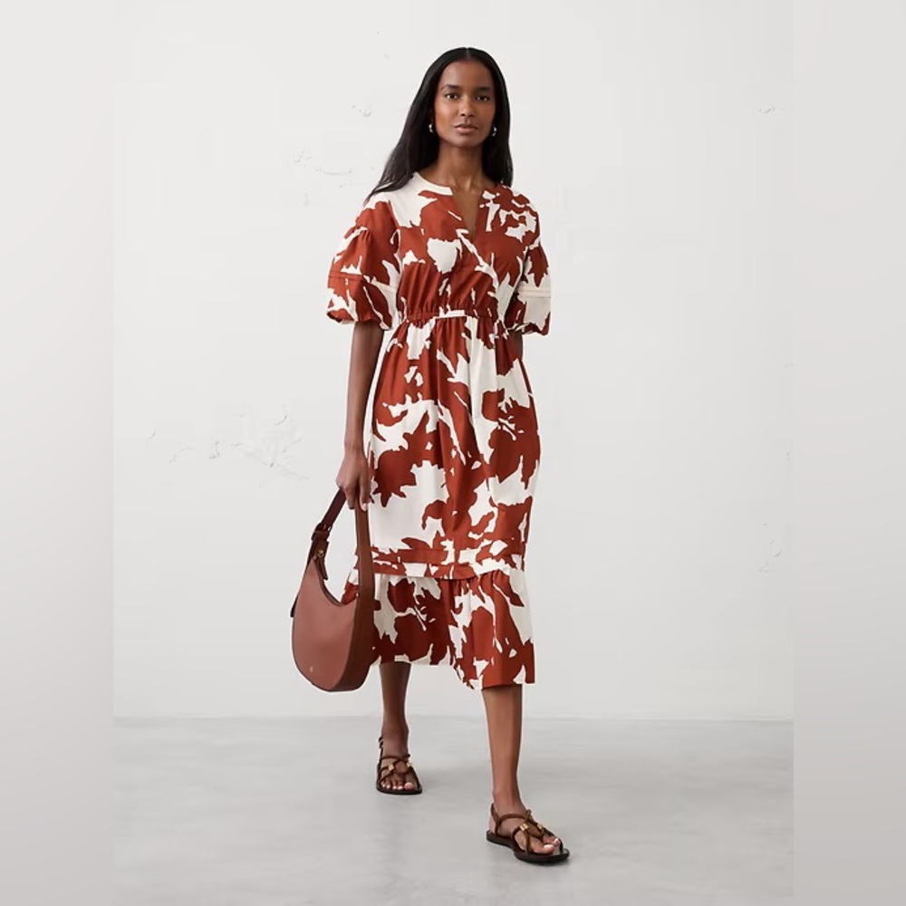 Banana Republic TIERED MIDI DRESS L BNWT